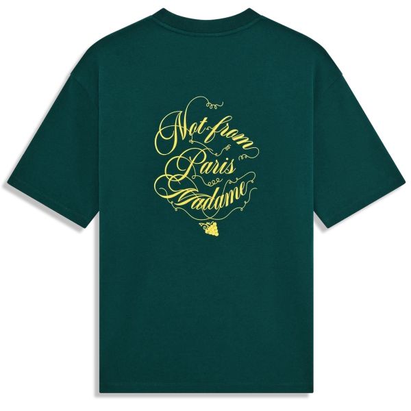 Drôle De Monsieur Slogan Vignes T-shirt Donker Groen