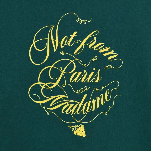 Drôle De Monsieur Slogan Vignes T-shirt Donker Groen