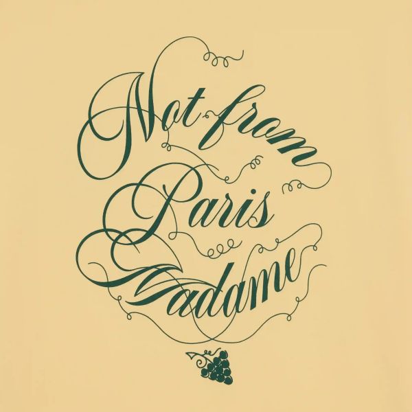 Drôle De Monsieur Slogan Vignes T-shirt Geel