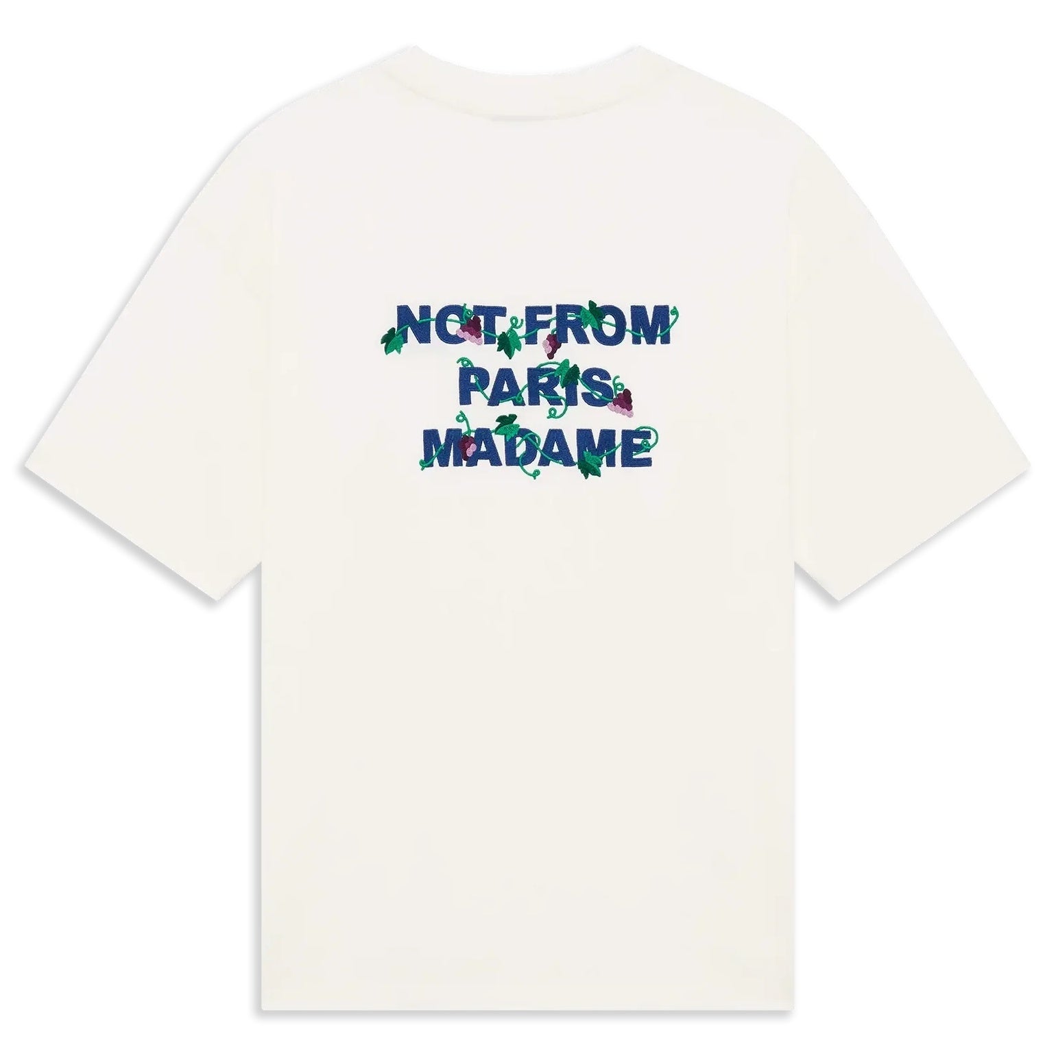 Drôle De Monsieur Vine Embroidered Slogan T-shirt Off White