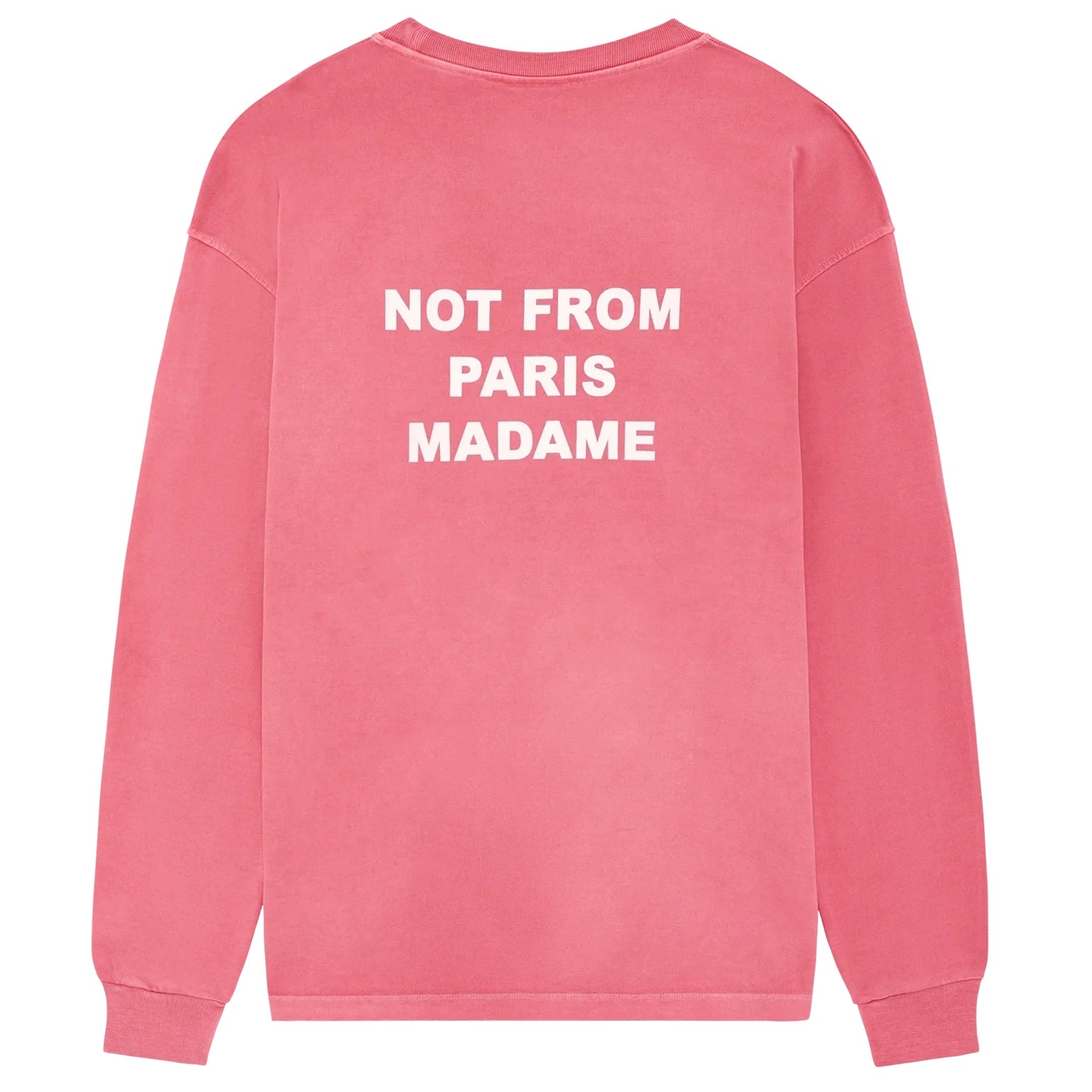 Drôle De Monsieur Washed Slogan Longsleeve T-shirt Roze