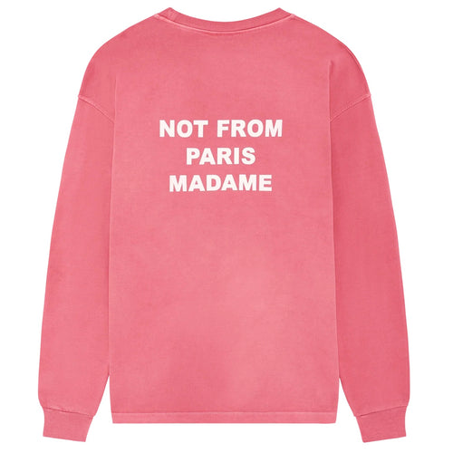 Drôle De Monsieur Washed Slogan Longsleeve T-shirt Roze