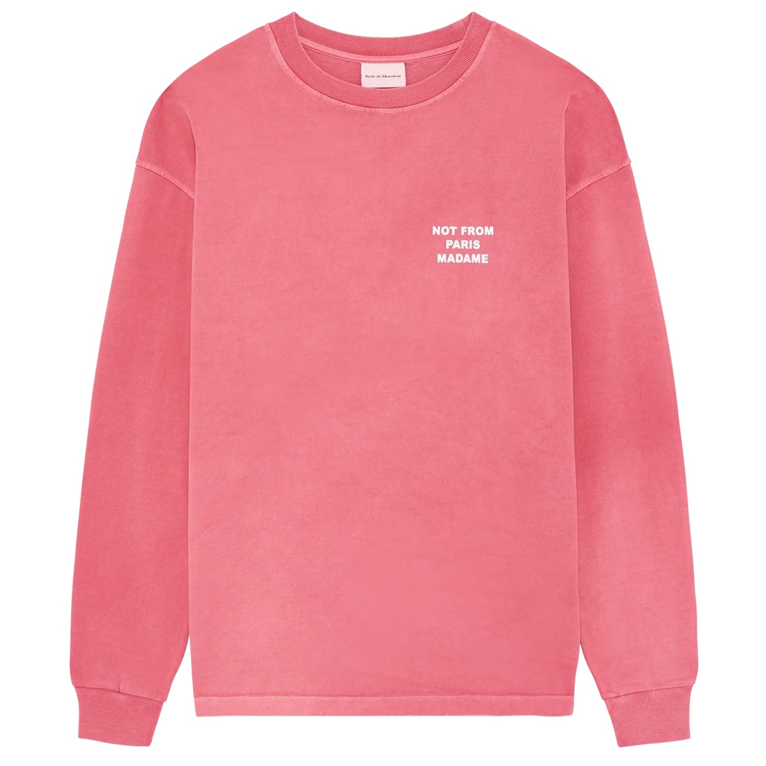 Drôle De Monsieur Washed Slogan Longsleeve T-shirt Roze