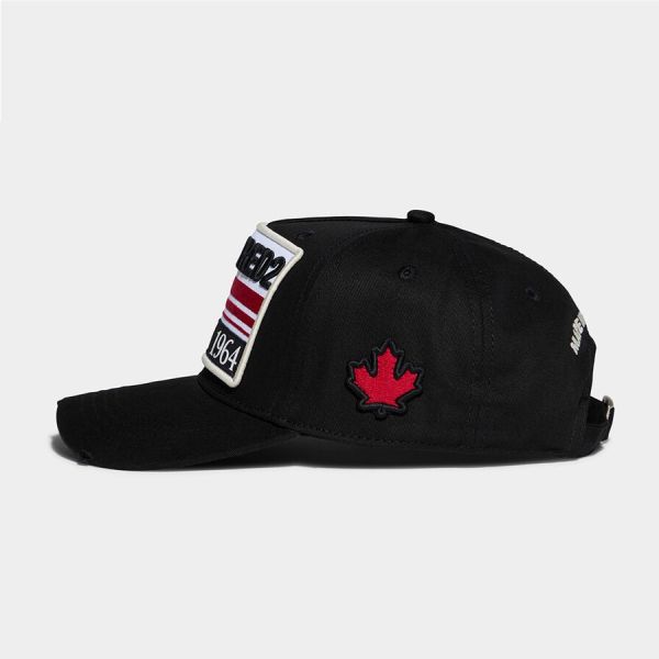 dsquared patch cap zwart