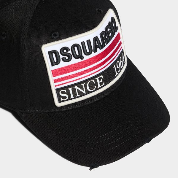 dsquared patch cap zwart