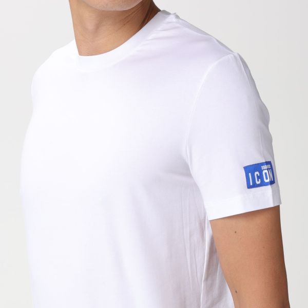 Dsquared2 Basic Icon T-shirt Wit/Blauw