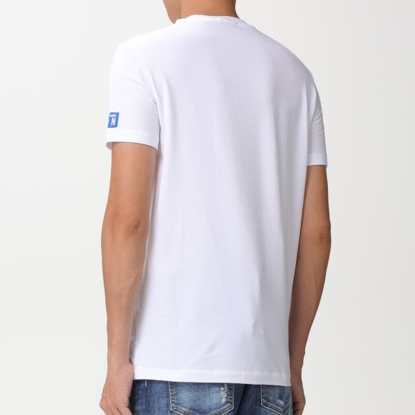 Dsquared2 Basic Icon T-shirt Wit/Blauw