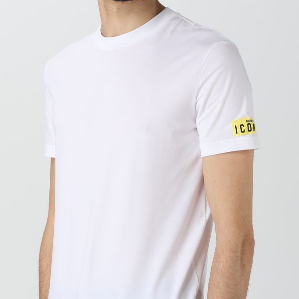 Dsquared2 Basic Icon T-shirt Wit/Geel