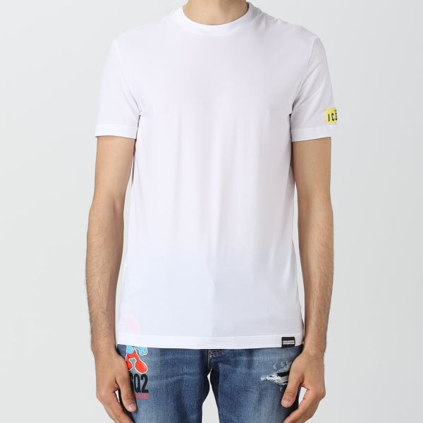 Dsquared2 Basic Icon T-shirt Wit/Geel