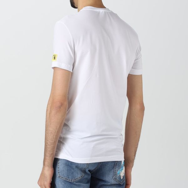Dsquared2 Basic Icon T-shirt Wit/Geel