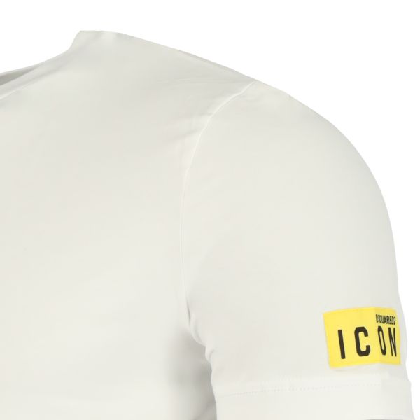 Dsquared2 Basic Icon T-shirt Wit/Geel
