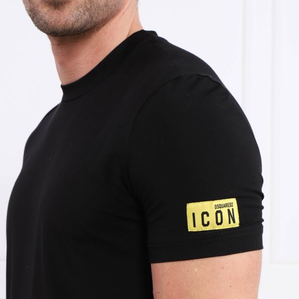 Dsquared2 Basic Icon T-shirt Zwart/Geel