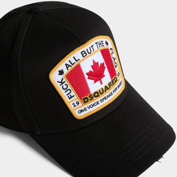 Dsquared2 Canadian Flag Cap Zwart