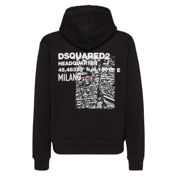 Dsquared2 Ceresio Map Hoodie Zwart