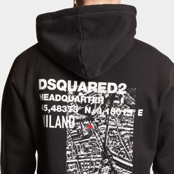 Dsquared2 Ceresio Map Hoodie Zwart
