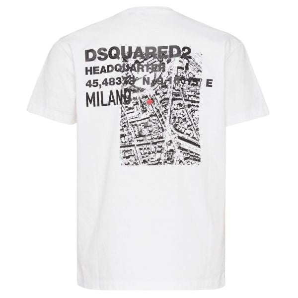 Dsquared2 Ceresio Map T-shirt Wit