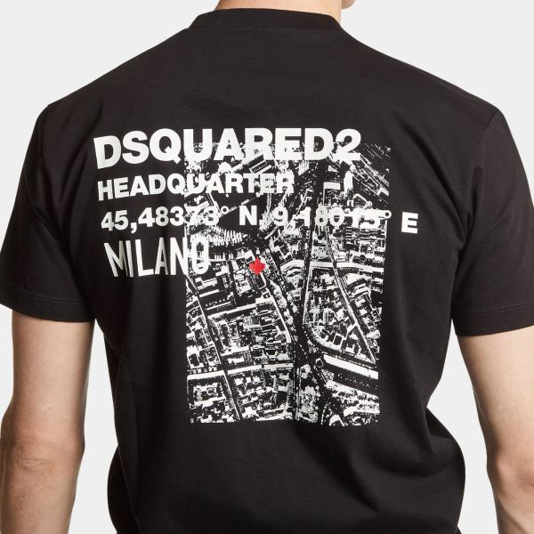 Dsquared2 Ceresio Map T-shirt Zwart