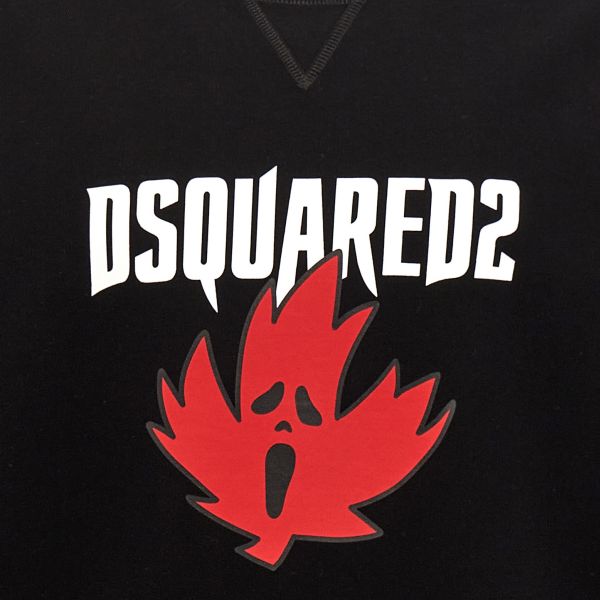 Dsquared2 Ghost Maple Leaf Sweater Zwart