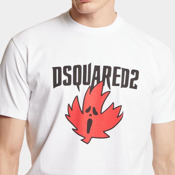 Dsquared2 Ghost Maple Leaf T-shirt Wit