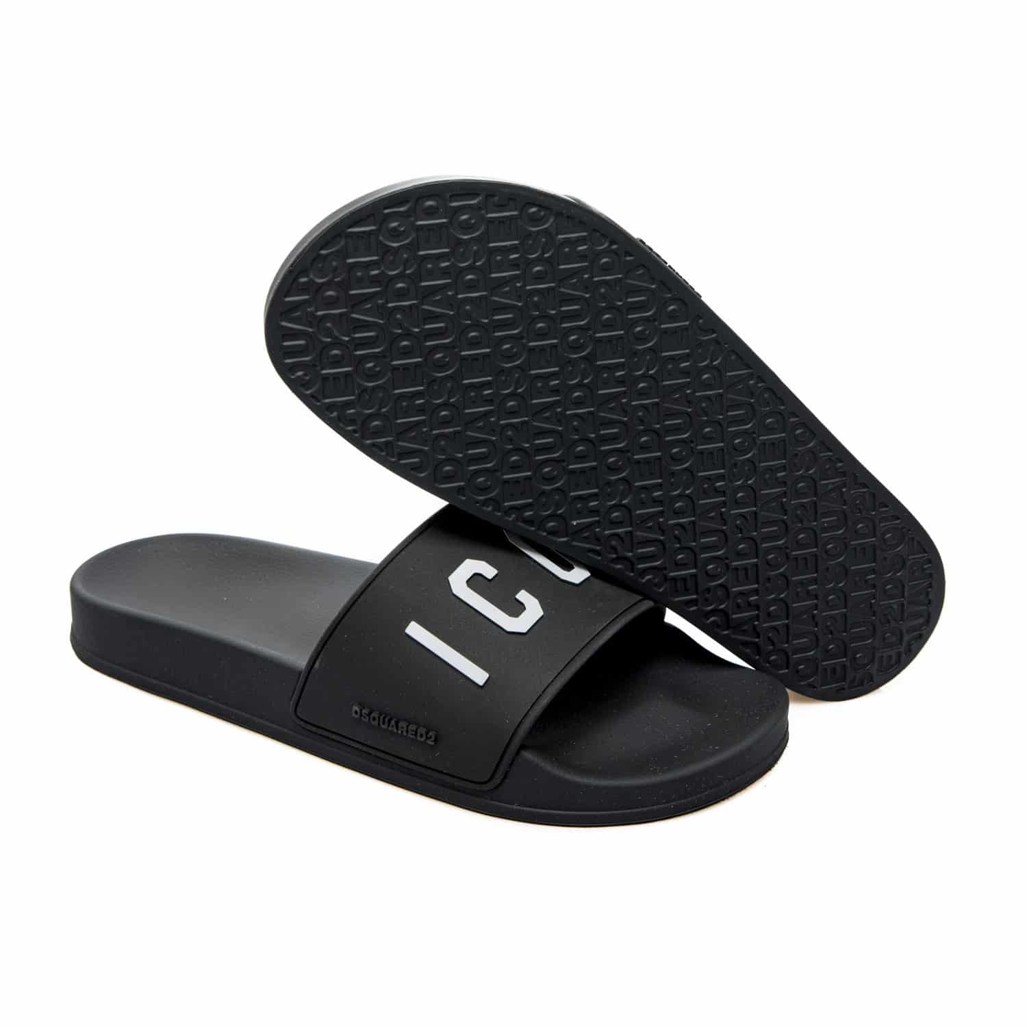 dsquared2 icon slippers zwart