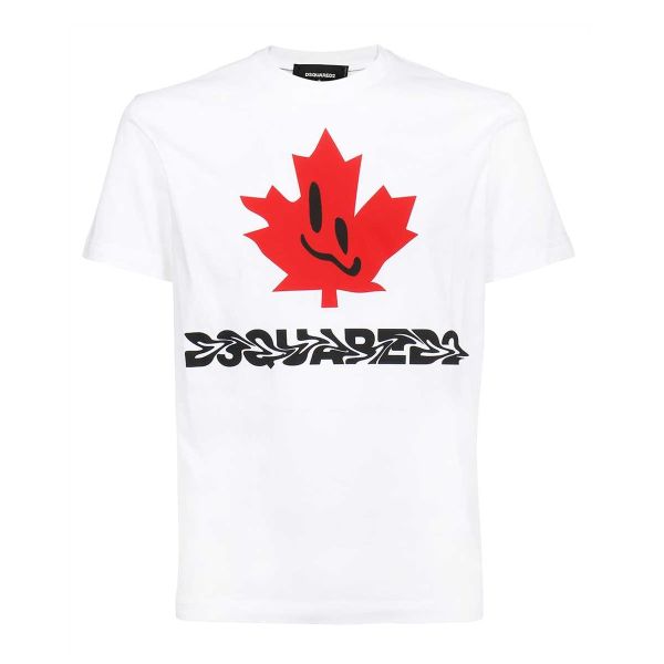 dsquared2 leaf cool t-shirt wit