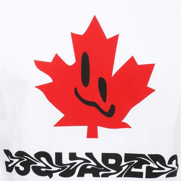dsquared2 leaf cool t-shirt wit