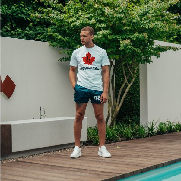 dsquared2 leaf smile t-shirt wit