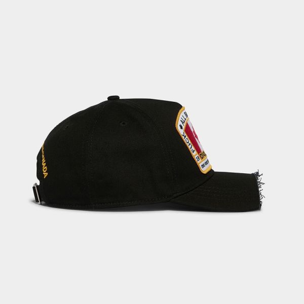 Dsquared2 Patch Canadian Flag Cap Zwart