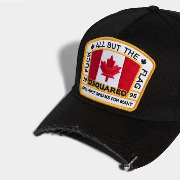 Dsquared2 Patch Canadian Flag Cap Zwart