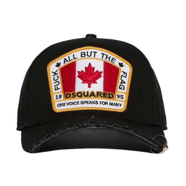 Dsquared2 Patch Canadian Flag Cap Zwart