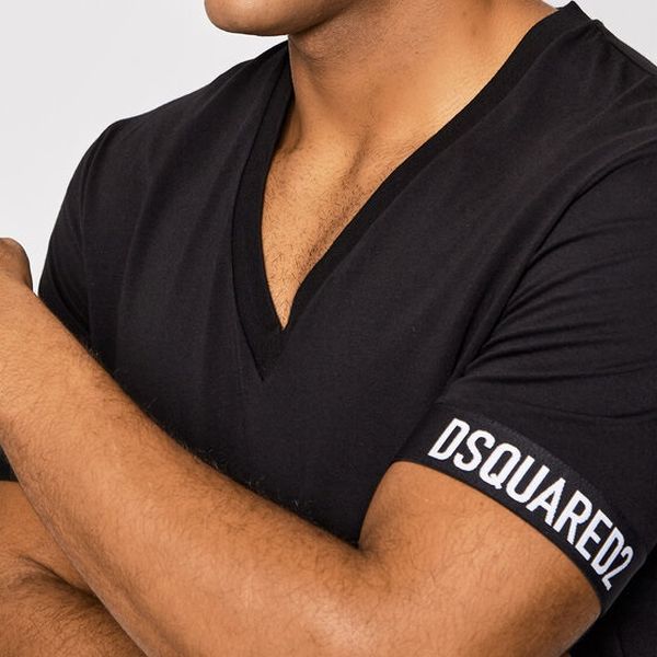 Dsquared2 V-Hals Basic T-shirt Zwart