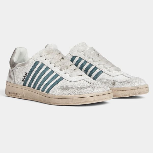 Dsquared2 Vintage Boxer Sneaker Wit/Groen