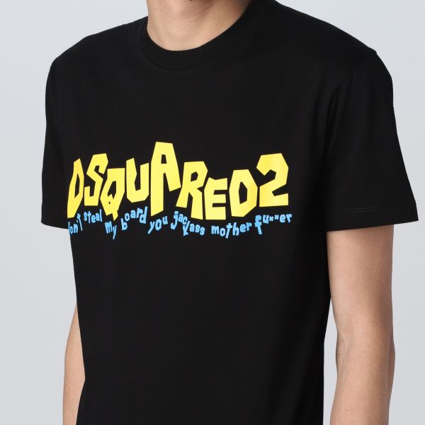 Dsquared2 Waving Logo T-shirt Zwart