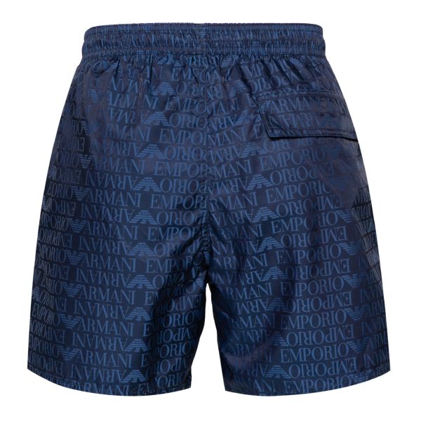 Emporio Armani Allover Logo Zwembroek Navy