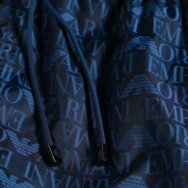 Emporio Armani Allover Logo Zwembroek Navy