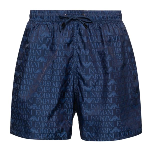 Emporio Armani Allover Logo Zwembroek Navy