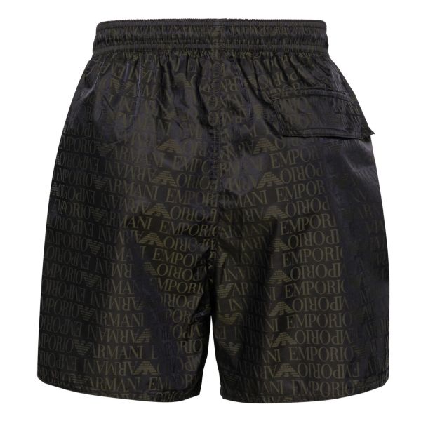 Emporio Armani Allover Logo Zwembroek Zwart