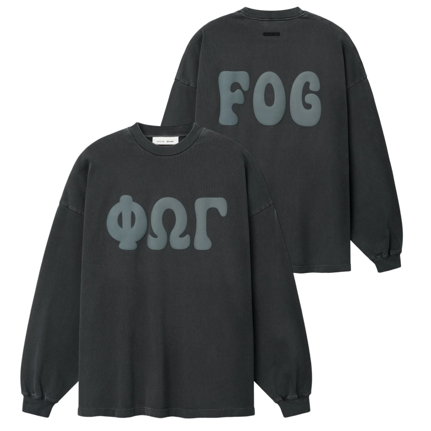 Fear Of God Essentials Merch Washed Longsleeve T-shirt Antraciet
