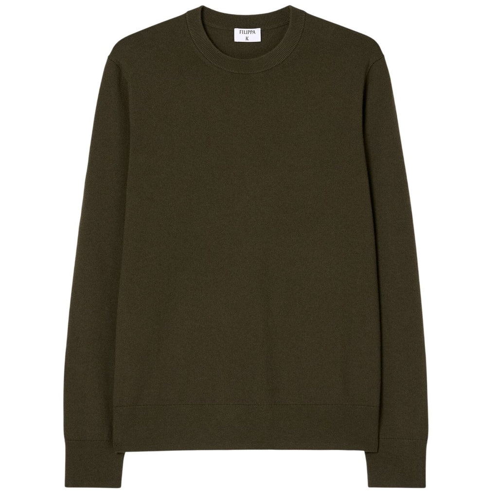 Filippa K Cotton Merino Sweater Donker Groen