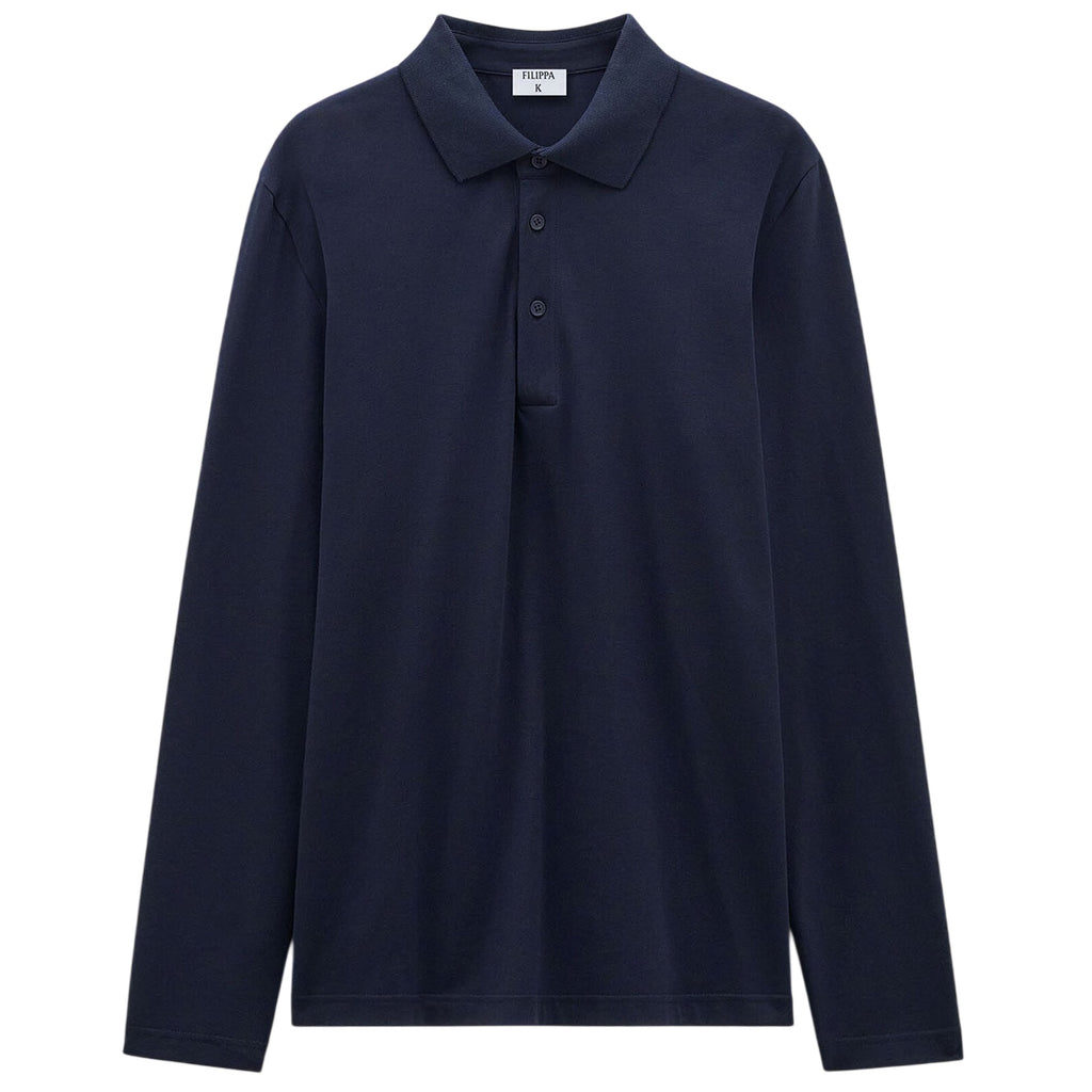 Filippa K Luke Stretch Longsleeve Polo Navy
