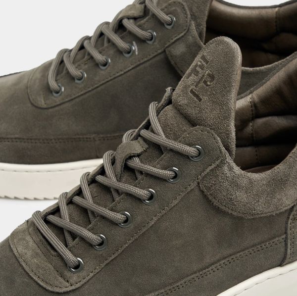 Filling Pieces Low Top Suede Sneaker Donker Groen