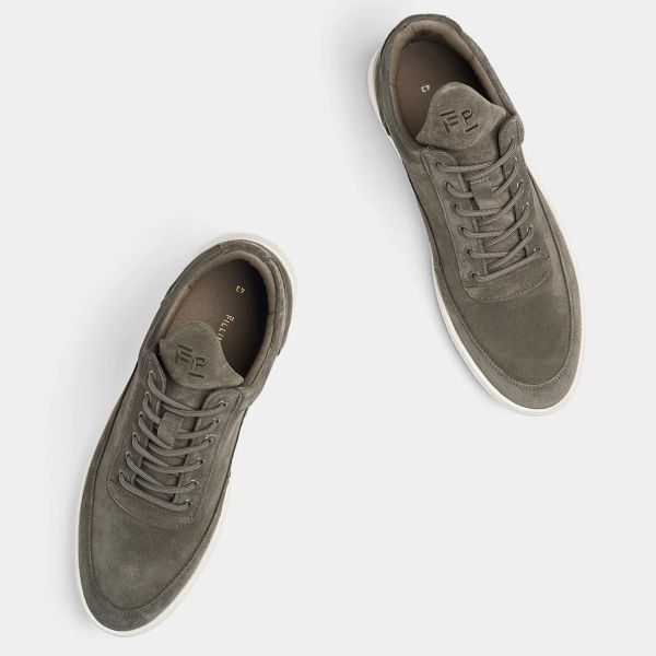 Filling Pieces Low Top Suede Sneaker Donker Groen