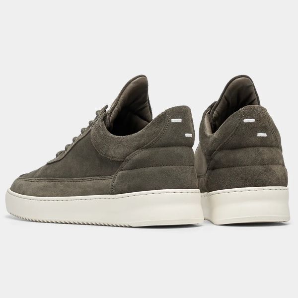 Filling Pieces Low Top Suede Sneaker Donker Groen