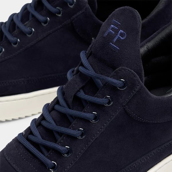 Filling Pieces Low Top Suede Sneaker Navy