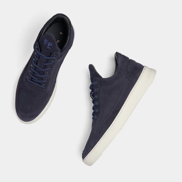 Filling Pieces Low Top Suede Sneaker Navy