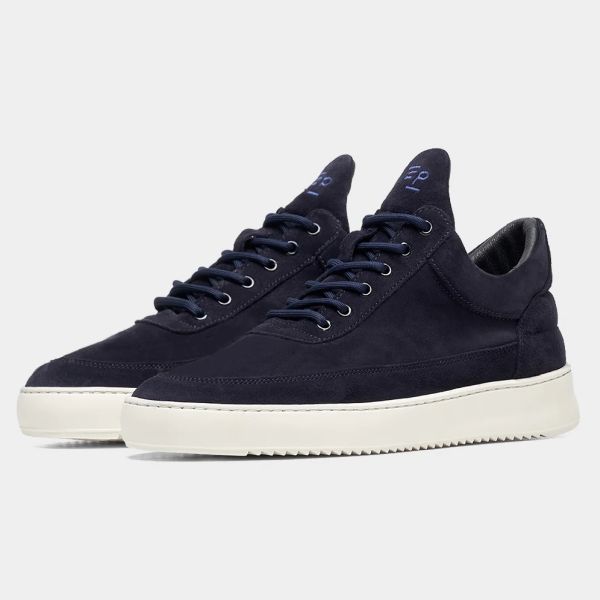 Filling Pieces Low Top Suede Sneaker Navy