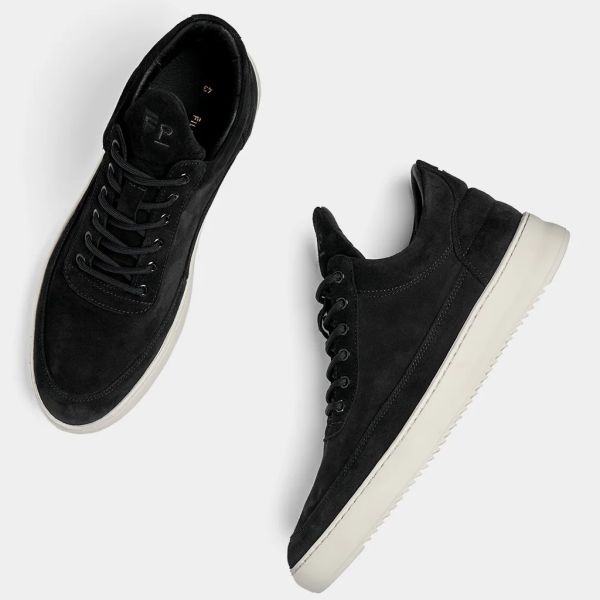 Filling Pieces Low Top Suede Sneaker Zwart