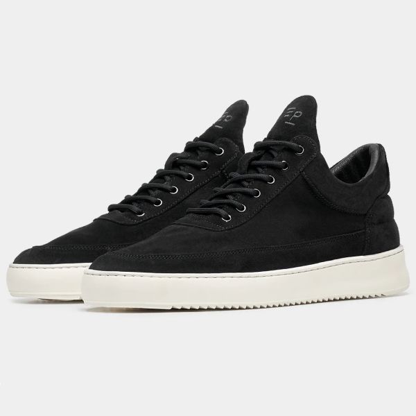 Filling Pieces Low Top Suede Sneaker Zwart