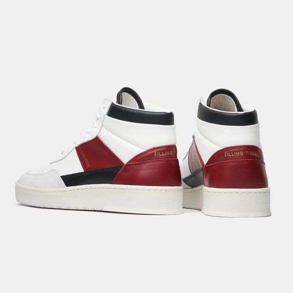 Filling Pieces Mid Ace Skyline Sneaker Wit/Rood