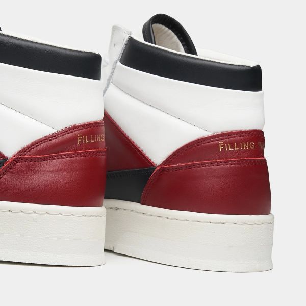Filling Pieces Mid Ace Skyline Sneaker Wit/Rood